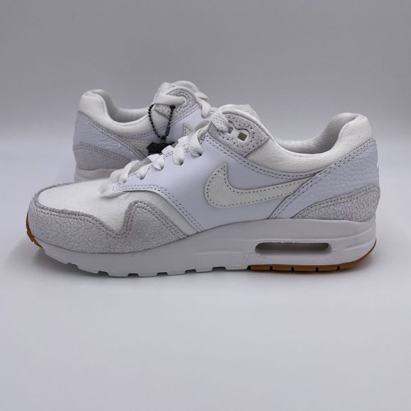 Nike Air Max 1 BG White / Red Womens Shoes - Picture 2 of 8